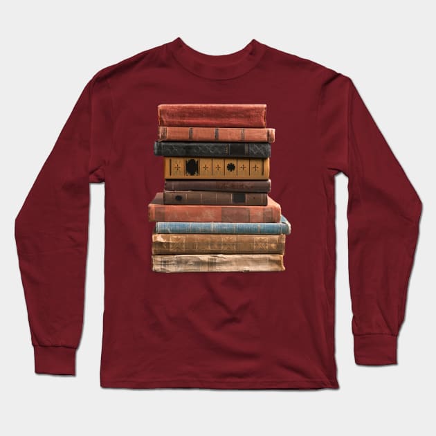 Old Books Long Sleeve T-Shirt by NewWorldIsHere